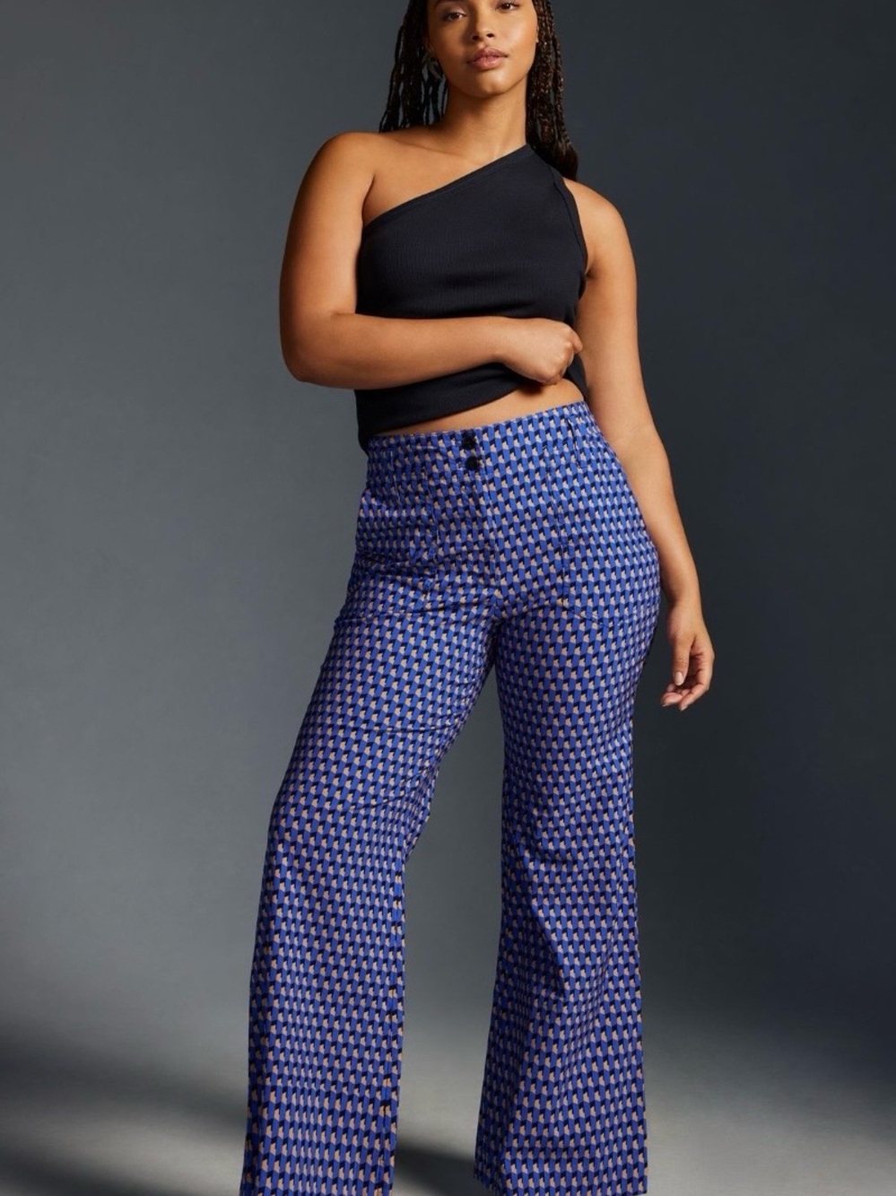 2 Pair of Maeve Naomi Printed Wide-leg Flare Pants